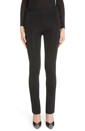 Women's Givenchy Button Punto Milano Knit Pants - Black