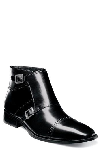 Men's Stacy Adams Kason Double Monk Strap Boot M - Black