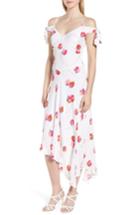 Women's Lewit Tie Sleeve Cold Shoulder Floral Midi Dress - White