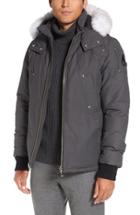 Men's Moose Knuckles Down Coat With Genuine Fox Fur Trim - Grey