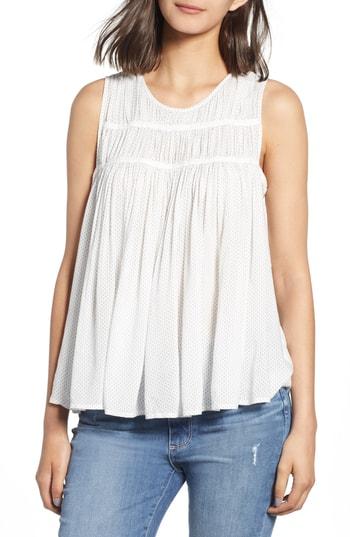Women's James Perse Shirred Swing Tank - White
