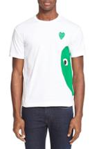 Men's Comme Des Garcons Play Graphic T-shirt With Heart Applique - White
