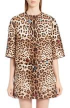 Women's Dolce & Gabbana Embellished Leopard Print Mikado Jacket