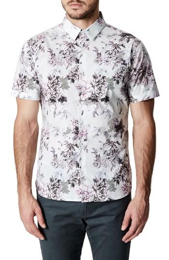 Men's 7 Diamonds Aura Floral Sport Shirt, Size - White