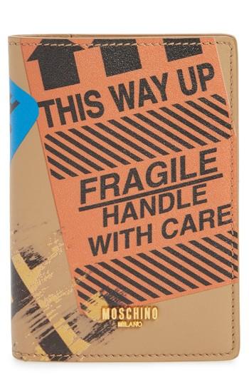 Women's Moschino Package Leather Passport Case -