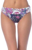 Women's La Blanca Scarf Gypsy Shirred Band Hipster Bikini Bottoms - Blue