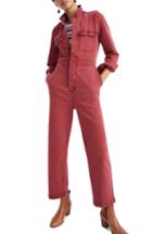 Women's Madewell Garment Dyed Denim Slim Coverall Jumpsuit - Purple