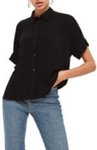 Women's Topshop Joey Shirt Us (fits Like 0-2) - Black