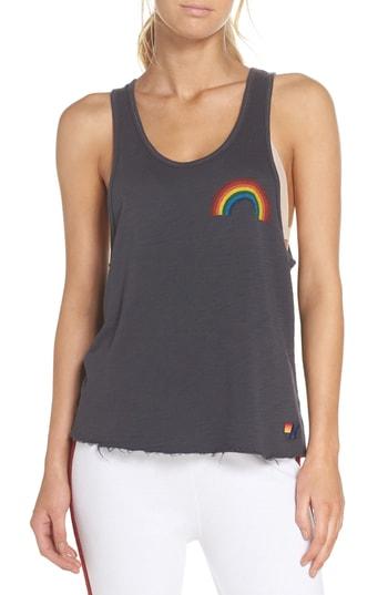 Women's Aviator Nation Rainbow Muscle Tank - Grey