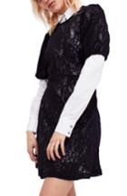 Women's Free People Pretty Princess Dress Shirtdress With Lace Overlay