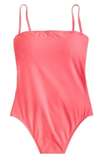 Women's J.crew Maggie Baby Bow Back One-piece Swimsuit - Pink