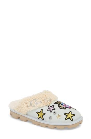 Women's Ugg Patch It Slipper With Genuine Shearling Trim M - Blue
