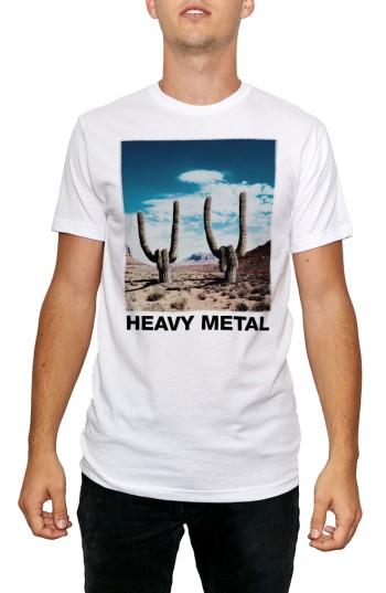 Men's Kid Dangerous Cactus Metal T-shirt, Size - White