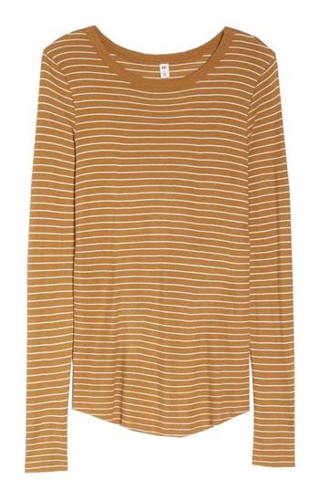 Women's Bp. Ribbed Long Sleeve Tee - Brown