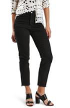 Women's Topshop Raw Hem Straight Leg Jeans W X 32l (fits Like 28-29w) - Black