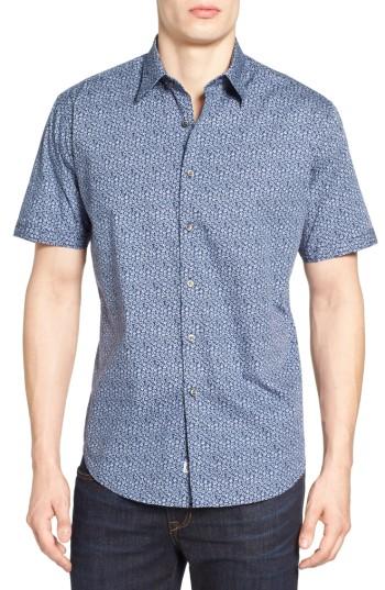 Men's James Campbell Gugino Floral Sport Shirt - Blue