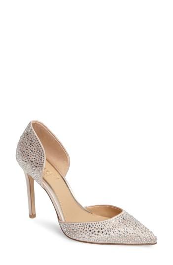 Women's Jewel Badgley Mischka Alexandra D'orsay Pump .5 M - Metallic