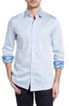 Men's Stone Rose Flame Knit Sport Shirt - Blue