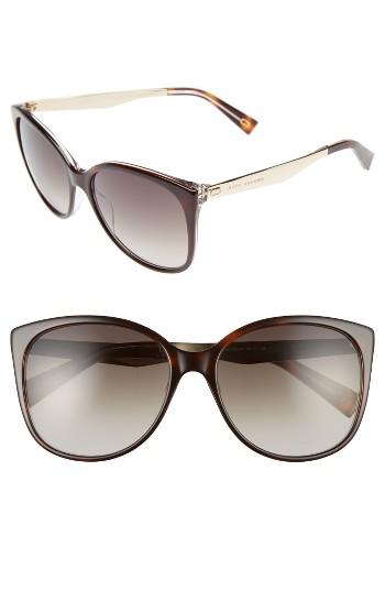 Women's Marc Jacobs 56mm Gradient Lens Butterfly Sunglasses - Dark Havana