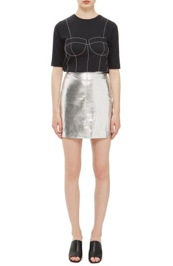 Women's Topshop Boutique Corset Stitch Tee Us (fits Like 0) - Black