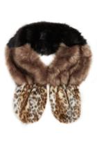 Women's Leith Mixed Faux Fur Stole, Size - Black