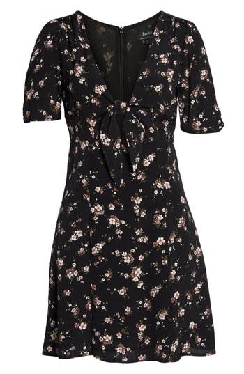 Women's Bardot Amelia Cutout Knot Front Dress - Black