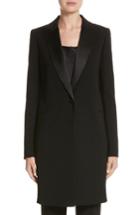 Women's Lafayette 148 New York Satin Lapel Tuxedo Jacket - Black