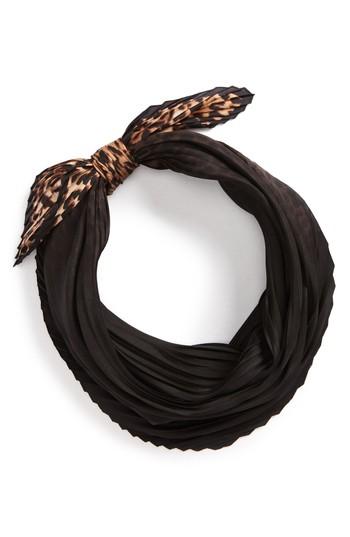 Women's Vince Camuto Ombre Leopard Silk Scarf, Size - Black