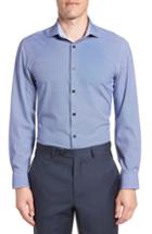 Men's W.r.k Trim Fit Stretch Houndstooth Dress Shirt - Blue