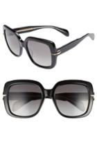 Women's Rag & Bone 56mm Square Polarized Sunglasses - Black Polar