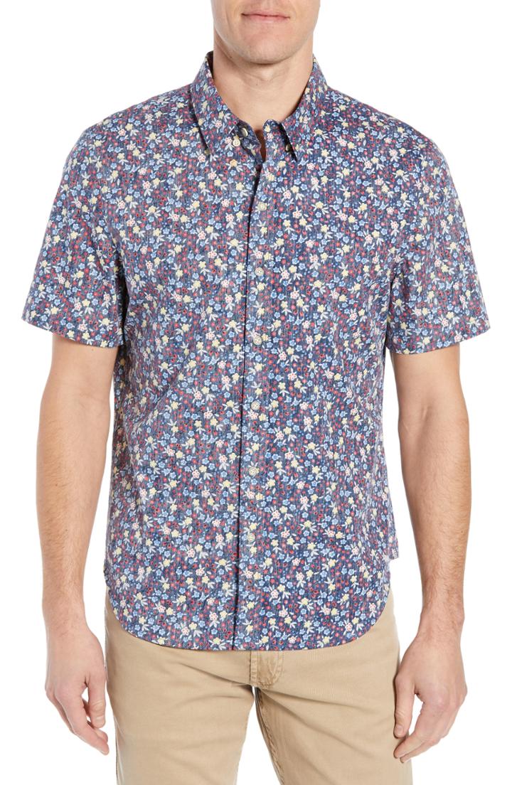 Men's Reyn Spooner Retro Tailored Fit Sport Shirt - Blue