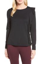 Women's Halogen Ruffle Trim Top - Black