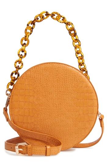 Street Level Croc Embossed Faux Leather Circle Bag -