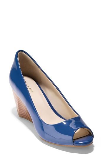 Women's Cole Haan Sadie Open Toe Wedge Pump B - Blue