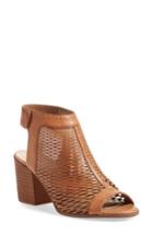 Women's Vince Camuto 'lavette' Perforated Peep Toe Bootie .5 M - Beige