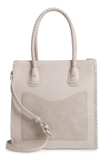 Emperia Whipstitch Faux Leather Tote - Grey