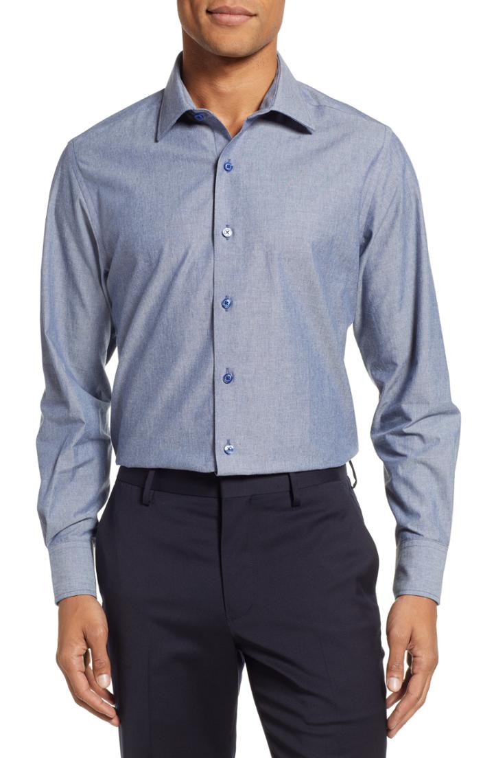 Men's Stantt Classic Fit Chambray Dress Shirt