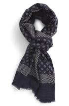 Men's Calibrate Diamond Dot Wool Scarf, Size - Blue