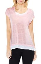Women's Two By Vince Camuto Colorblocked Linen Top, Size - Pink