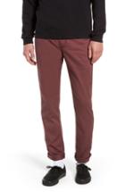 Men's Vans Authentic Stretch Chino Straight Fit Pants - Burgundy