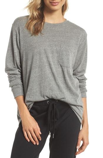 Women's Richer Poorer Long Sleeve Pocket Tee - Grey