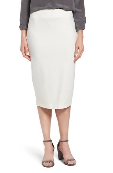 Women's Vince Camuto Ponte Midi Skirt - White