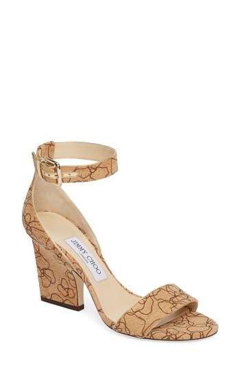 Women's Jimmy Choo Edina Ankle Strap Sandal .5us / 34.5eu - Beige