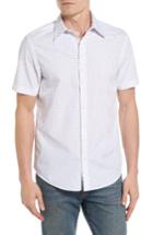Men's Ben Sherman Polka Dot Modern Fit Short Sleeve Shirt - White