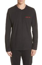 Men's Helmut Lang Cut Neck Long Sleeve T-shirt - Black