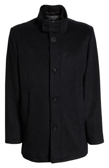 Men's Andrew Marc Westcott Wool Car Coat - Blue