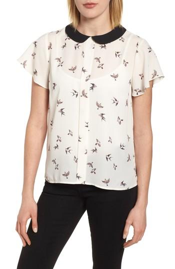 Women's Cece Printed Peter Pan Collar Blouse - Pink
