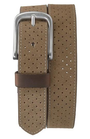 Men's Trask Suede Belt - Taupe