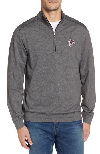 Men's Cutter & Buck Shoreline - Atlanta Falcons Half Zip Pullover - Grey