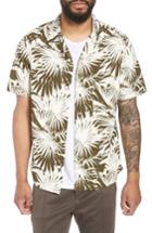 Men's Vince Palm Leaf Cabana Woven Shirt - Black